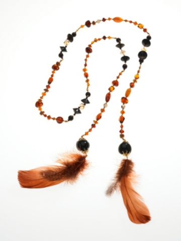 Beads of a Feather Lariat Necklace