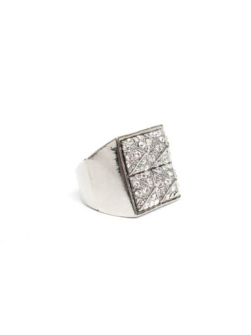Rhinestone Pyramid Ring 