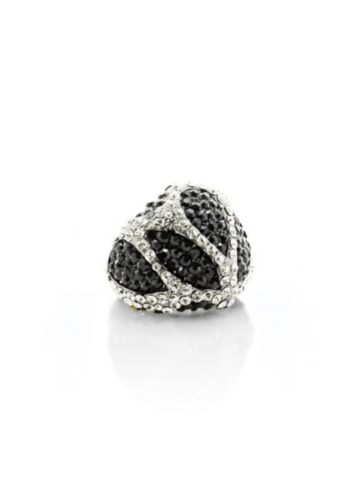 Black & White rhinestone ring