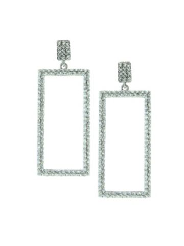 Rectangle rhinestone earring