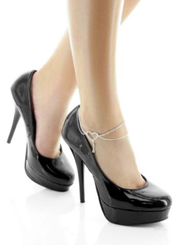 RHINESTONE HEART ANKLET