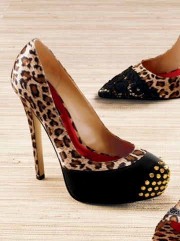 Leopard Print Satin Pump
