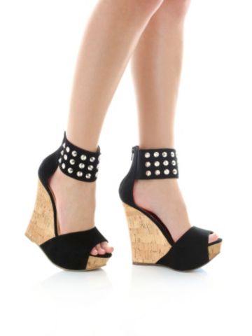 Studded Cork Wedge