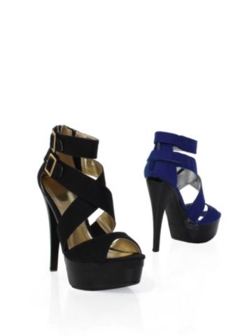 Satin Buckle Platform Heel