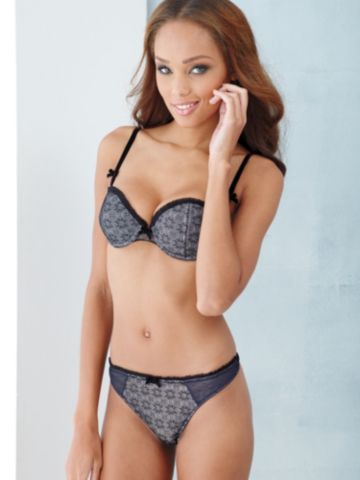 Venice Lace & Mesh Ruffle Thong