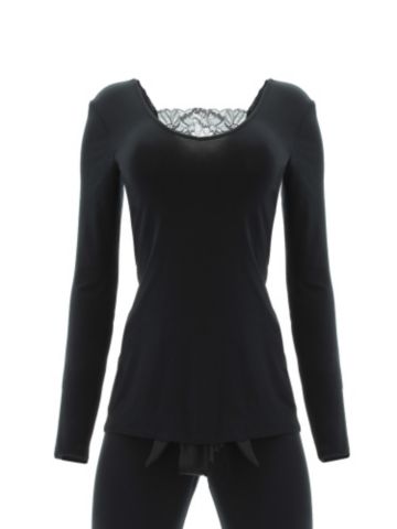 New Lace Back Long Sleeve Top