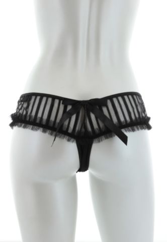 Shadow Stripe Crotchless Thong