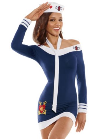 Off-Shoulder Sailor Dress