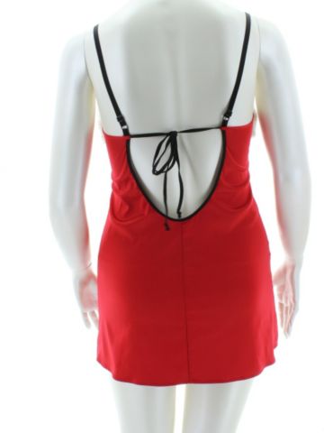 Red Satin & Fur Trimmed Mini Dress