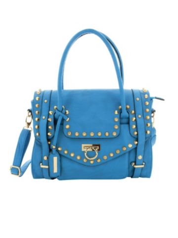 Studded Foldover Satchel