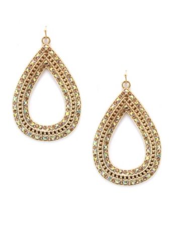 Rhinestone Teardrop Hoop