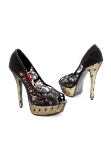Crackle Lace Peep Toe
