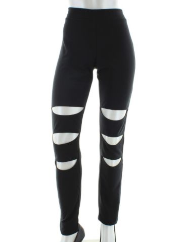 Slashed Pont&eacute; Knit Pant