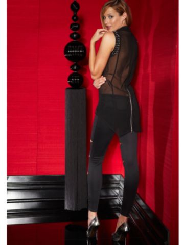 Slashed Pont&eacute; Knit Pant