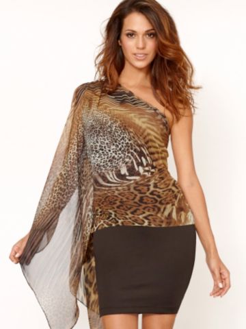 Chiffon One-Shoulder Top