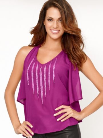 Beaded Ruffle Top