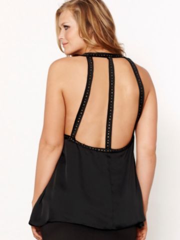 Studded V-Neck Top Plus