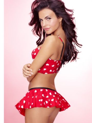 Heart Print Longline Bra